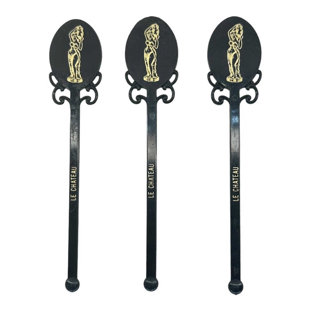 (3) Le Chateau Restaurant Stirrer Swizzle Stick Atlantic Beach FL‎  VTG